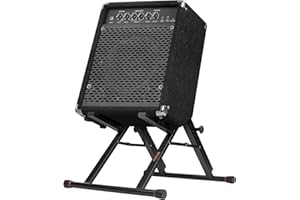 STRICH Amp Guitar Stand, High Profile Guitar Combo Speaker Stand, Tilt Back Folding Amplifier Stand, Fully Collapsible, Black, SAT-03