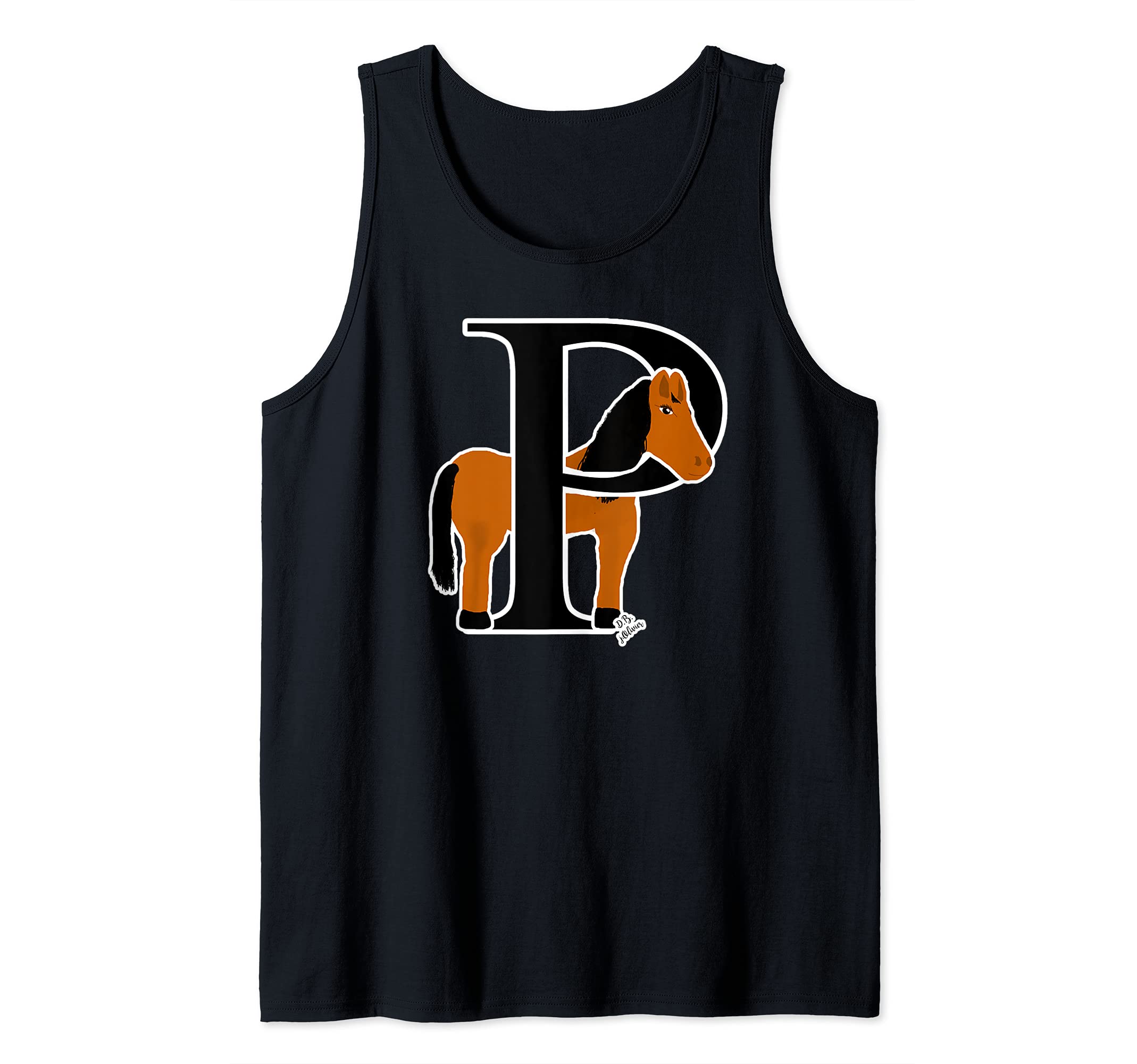 Pony outfit cute Alphabet Horse Tank Top