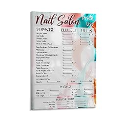 JBBGO Nail Price List Poster for Beauty Salon