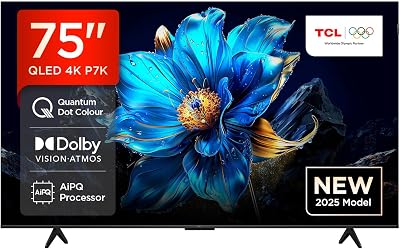 TCL 75P7K-UK 75" QLED 4K HDR Google TV with Dolby Vision Atmos 120Hz