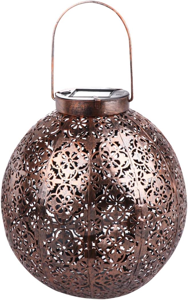 Uonlytech Solar Table Lantern Waterproof Metal Retro Solar Hanging