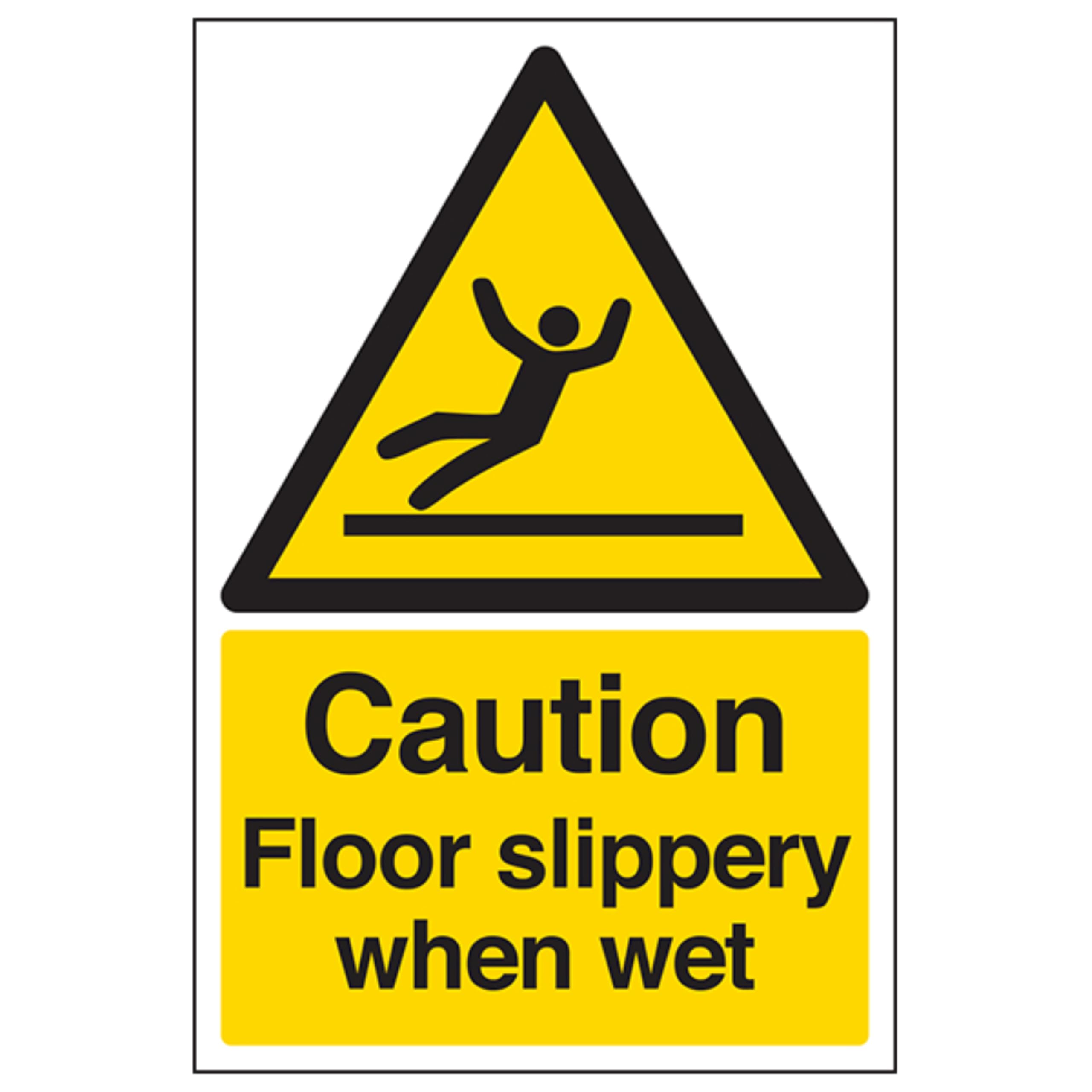 V Safety Warning General - Caution Floor Slippery When Wet - 150 x 200 mm Safety Sign — image 1