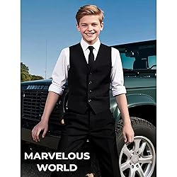 Marvelous World Boys' 5-Piece Formal Vest Suit