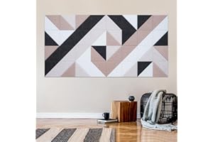 TUTMYREA 64 Pack Self-Adhesive Triangular Acoustic Panels,63x31.5inchs Sound Absorbing Panels, High Density Soundproof Wall Panels,Wall Decoration Sound Dampening Panels for Recording Studios,Home,and Office