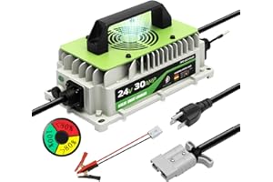 24V Lithium Battery Charger 30A LiFePO4 Charger 24 Volt Battery Charger for Forklift RV Boat Trolling Motor Solar System 1000
