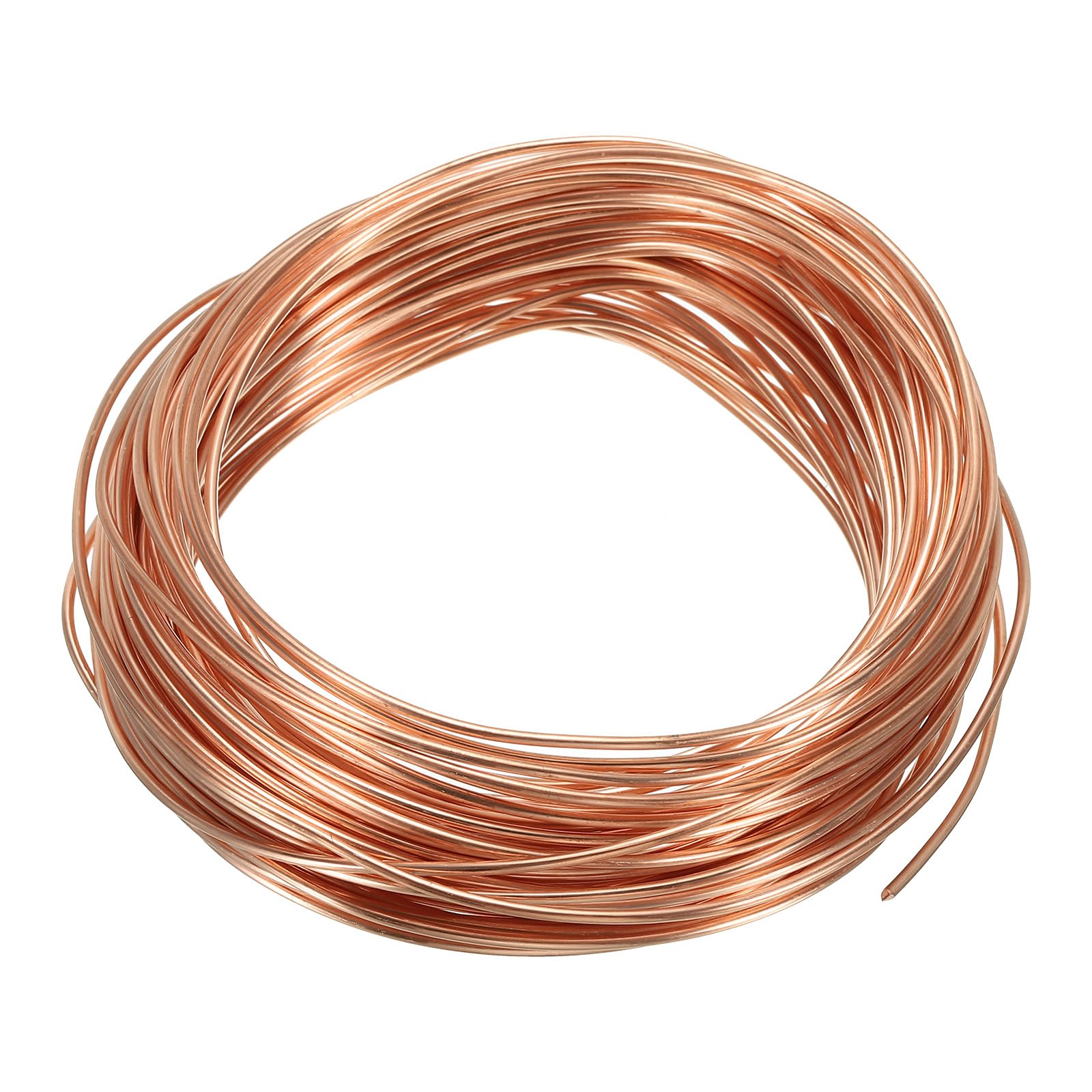 PATIKIL 49 Feet Solid Bare Copper Wire, 16 Gauge 99.9% Pure Copper Wire 1.6mm Soft Beading Wire Metal Plant Stem Ties for Jewelry Craft (15m)