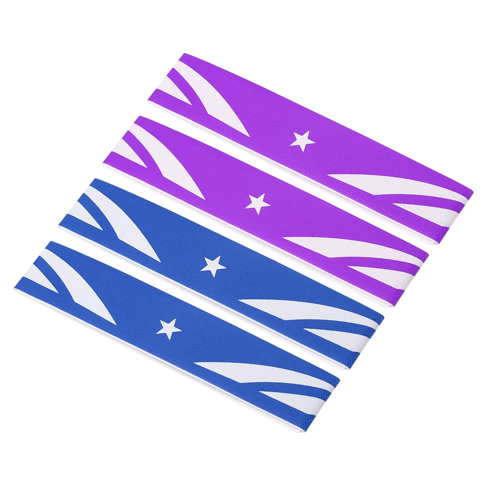 PATIKIL 9.8"x0.7" Badminton Racket Head Protector Sticker, 4 Pack PU Racquet Guard Tape Racket Frame Stickers Thickened Wear-Resistant, Blue/Purple