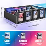 UAONO Trading Card Storage Box 2400+ MTG Deck Box with 4 Top Loaders view 4