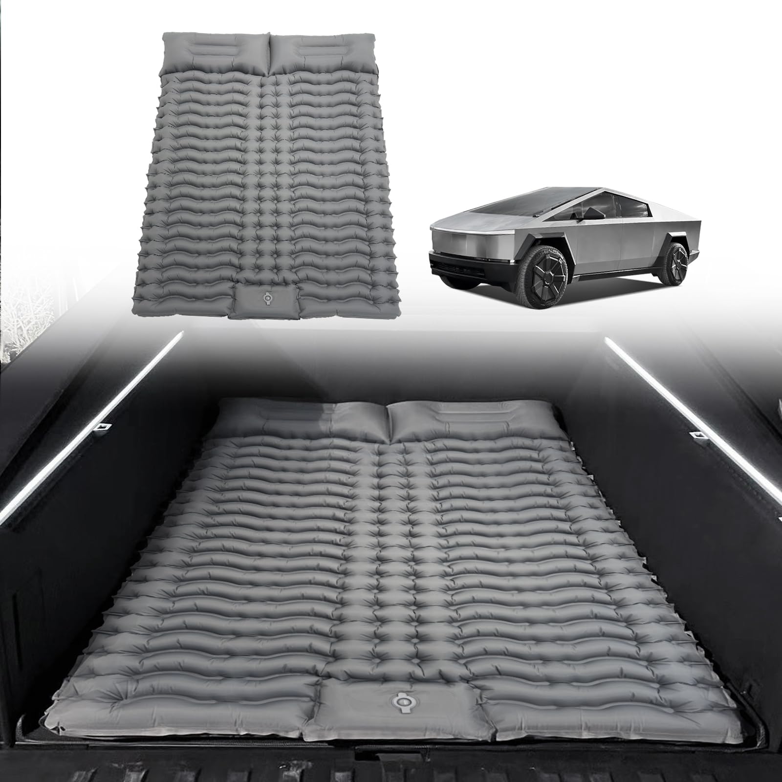 Photo 1 of BestEvMod Truck Bed Air Mattress Camping Compatible with Cybertruck 2025 2024 Accessories Pickup Custom Fit with Built in Pump & Carry Bag Bed Back Seat Air Mattress Travel Vacation Camping