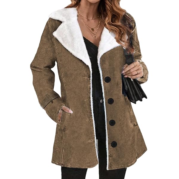 Amazon.com: ZWRXW Winter Warm Suade Jacket for Women Wool Sherpa