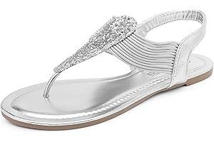 DREAM PAIRS Women's Elastic Strappy String Thong Ankle Strap Summer Gladiator Sandals