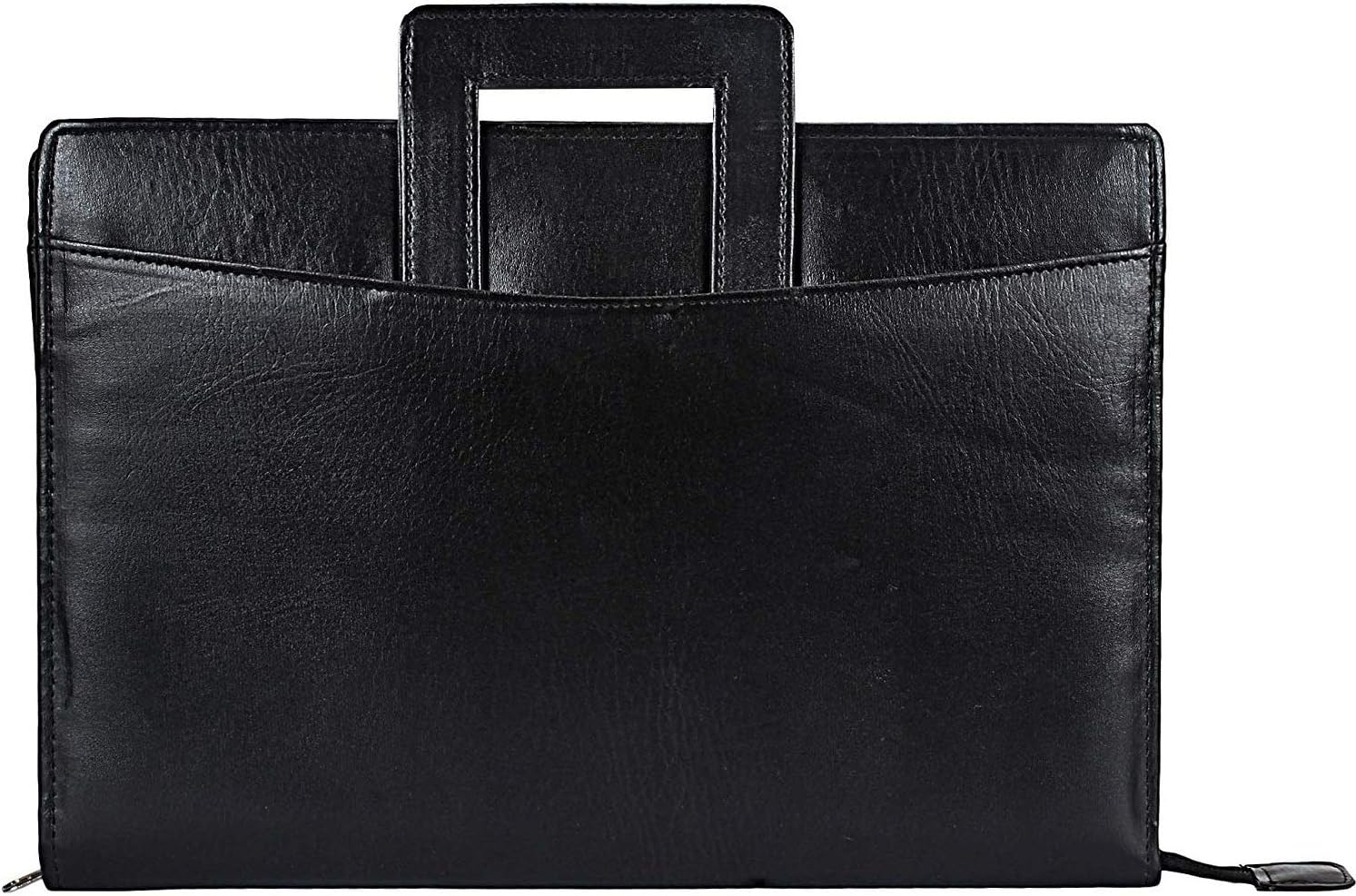 Jaykal Leatherette Material Professional File Folders for Certificates, Document Bag with Adjustable Handles - Size: FS (Black, Leafs: 20 Leafs)