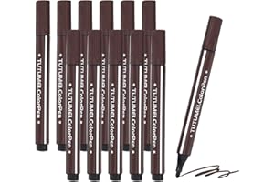 PATIKIL Coloring Markers, 12 Pack Coffee Brown Triangle Washable Coloring Drawing Doodling Markers Easy to Clean Bright Color