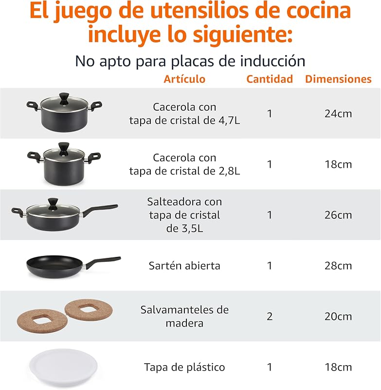 Juego de ollas y sartenes apilables de cerámica antiadherentes, 10 piezas, ahorro de espacio — foto 4 de 6