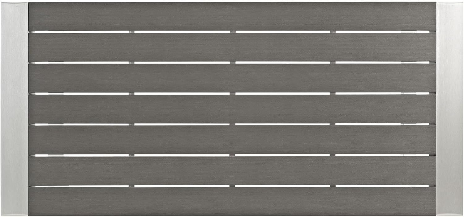 Modway Shore Aluminum Outdoor Patio 60" Rectangle Bar Table in Silver Gray: Garden & Outdoor