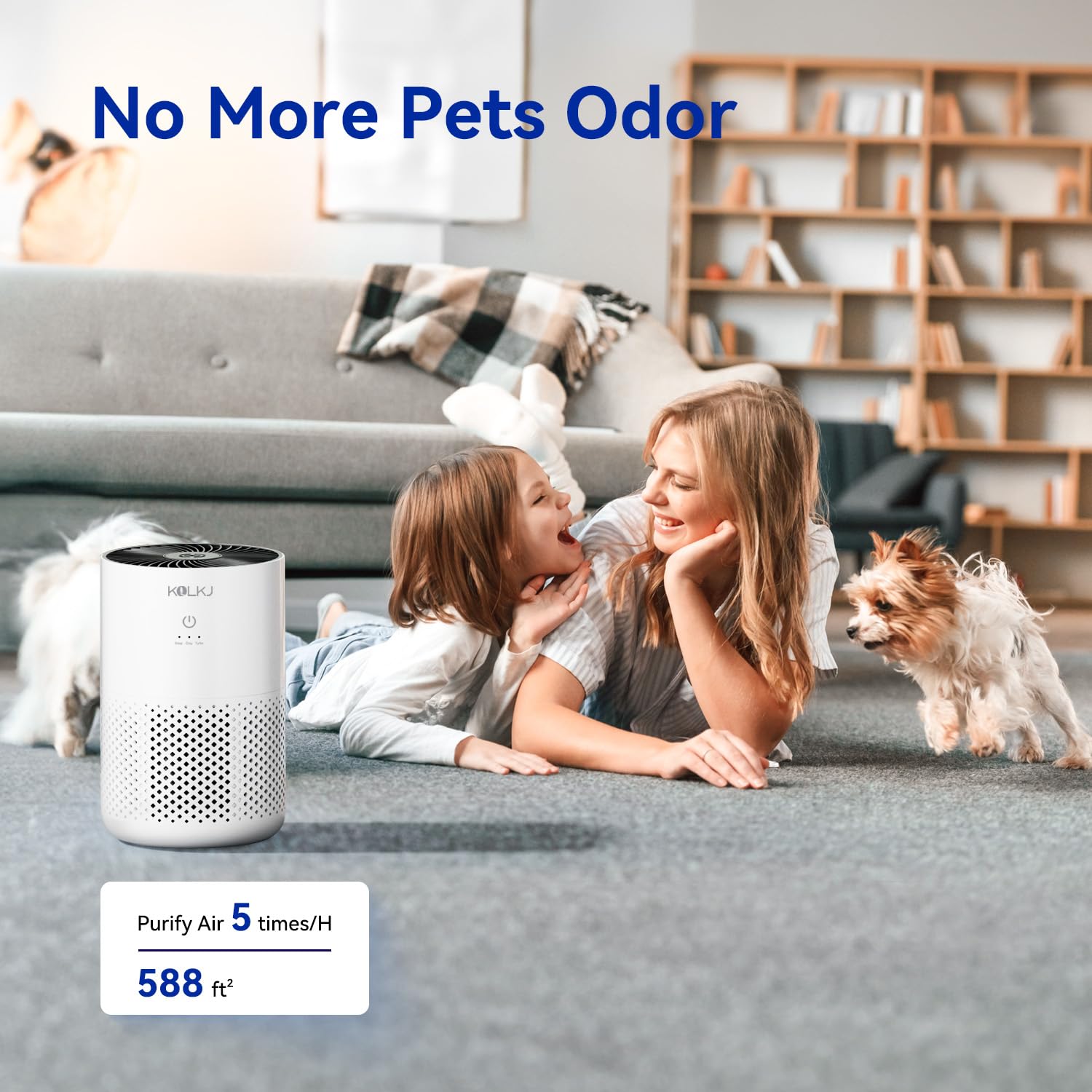 Air Purifiers for Home Bedroom,KQLKJ H13 True HEPA Air Purifier with Fragrance Sponge for Better Sleep, Pollen, Smoke, Dusts, Pets Dander, Odor, Small Air purifier for Office,Dorm Room(White)