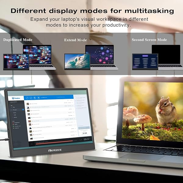 AKNTZCS PORTABLE MONITOR – 14″ FHD 1920X1200P USBC PORTABLE TOUCHSCREEN IPS DISPLAY, USB TYPE-C HDMI HDR EXTERNAL MONITOR FOR LAPTOP/PC/MAC/PHONE/XBOX, BUILT-IN KICKSTAND & SPEAKERS