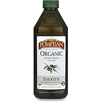 Pompeian USDA Organic Smooth Extra Virgin Olive Oil, First Cold Pressed, Smooth, Delicate Flavor, Perfect for Sautéing & Stir