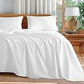 Shilucheng 100% Cotton King Size Sheets Set - 600 Thread Count,Luxury Egyptian Cotton Bed Sheets,5-Star Hotel Quality Sheets, Breathable & Cooling, 16 Inch Deep Pocket - 4 Piece (White, King)