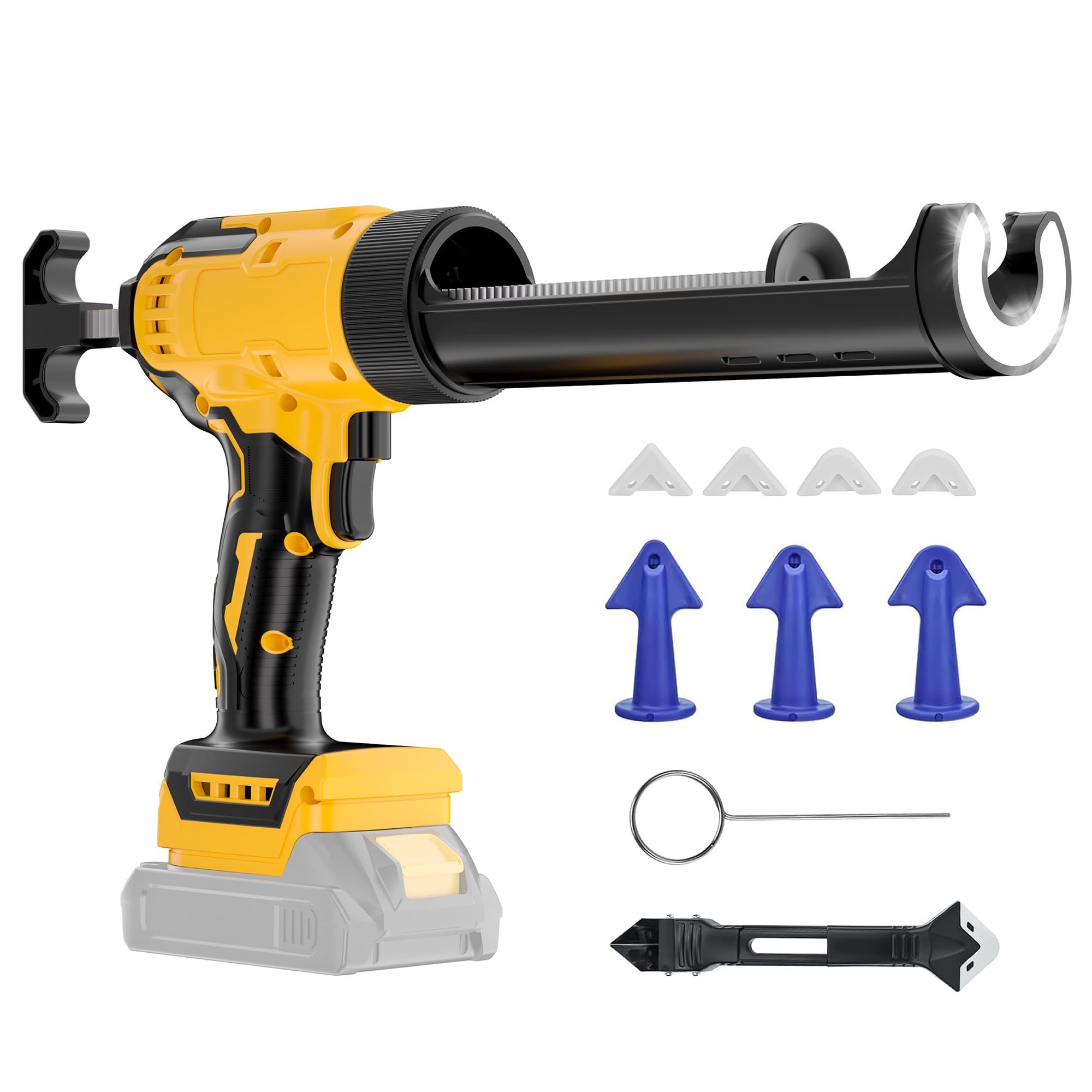 Photo 1 of *NO BATTERY* Cordless Caulking Gun Compatible With DeWalt 20V Max Battery(NO Battery) Electric Caulking Gun 10 Oz with Anti-Drip,Auto Retract,LED Light,6 Speed for Filling, Sealing, Repair