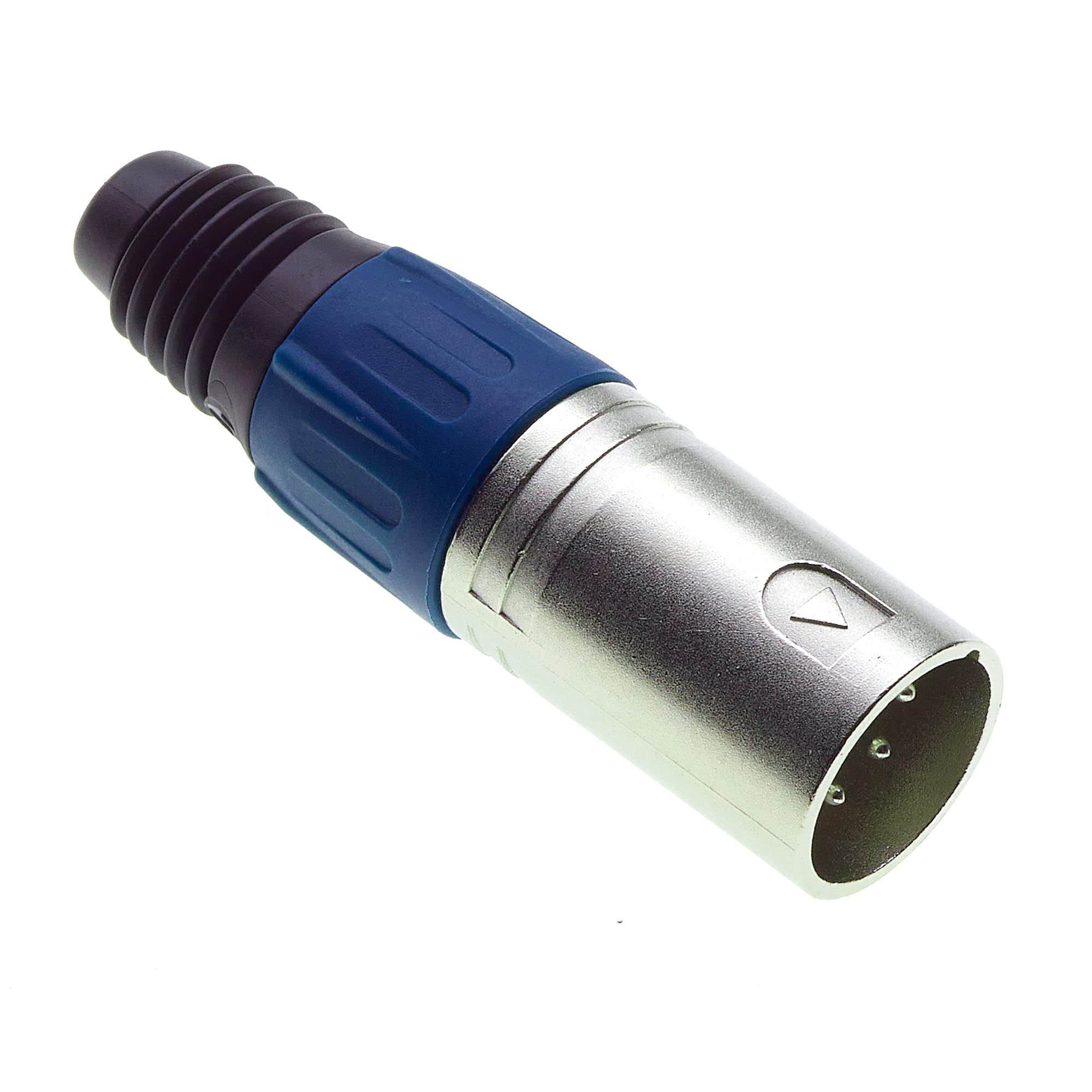 Keple 4 Pole XLR Plug, Blue - Male Audio Mic Microphone DMX Plug Jack Plug, Nicked-Plated Adapter, Metal Construction Connector With Plastic Housing