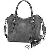 VASCHY Hobo Bags for Women, Vegan Leather Top Handle Satchel Shoulder Purse Handbag Purse with Crossbody Guitar Strap