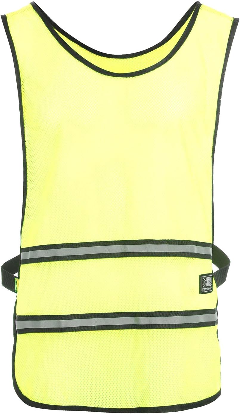 Hi Vis Reflective Night Safe Running Cycling Vest Bib by Karrimor. Lightweight Fluoro Yellow and Reflective for max visibility. Suitable for Runners Cyclists Walking Ramble Hike Bike Etc. Materials EN471 Compliant. One Size.