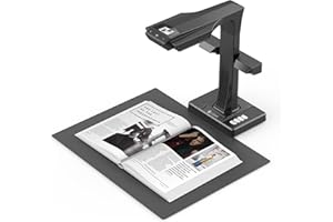 CZUR ET16 Plus Advanced Book & Document Scanner, 2nd Gen Auto-Flatten&Deskew Tech, 16MP Camera, Capture A3, 186 Languages OCR, Convert to PDF/Searchable PDF/Word/Tiff/Excel, Run On Windows&MacOS