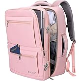 BALEINE Travel Backpack for Women Men, Large Sturdy Carry On Laptop Backpack Gifts for Business, Casual, Weekender, Hiking (Large, Pink)
