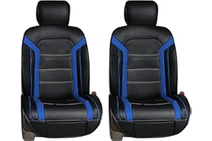 FH Group Car Seat Cover Cushion - 2 Pack Seat Covers for Cars Trucks SUV, Faux Leather Car Seat Cushions, Waterproof Car Seat Cover Cushion, Universal Fit Car Seat protector Front Set Blue