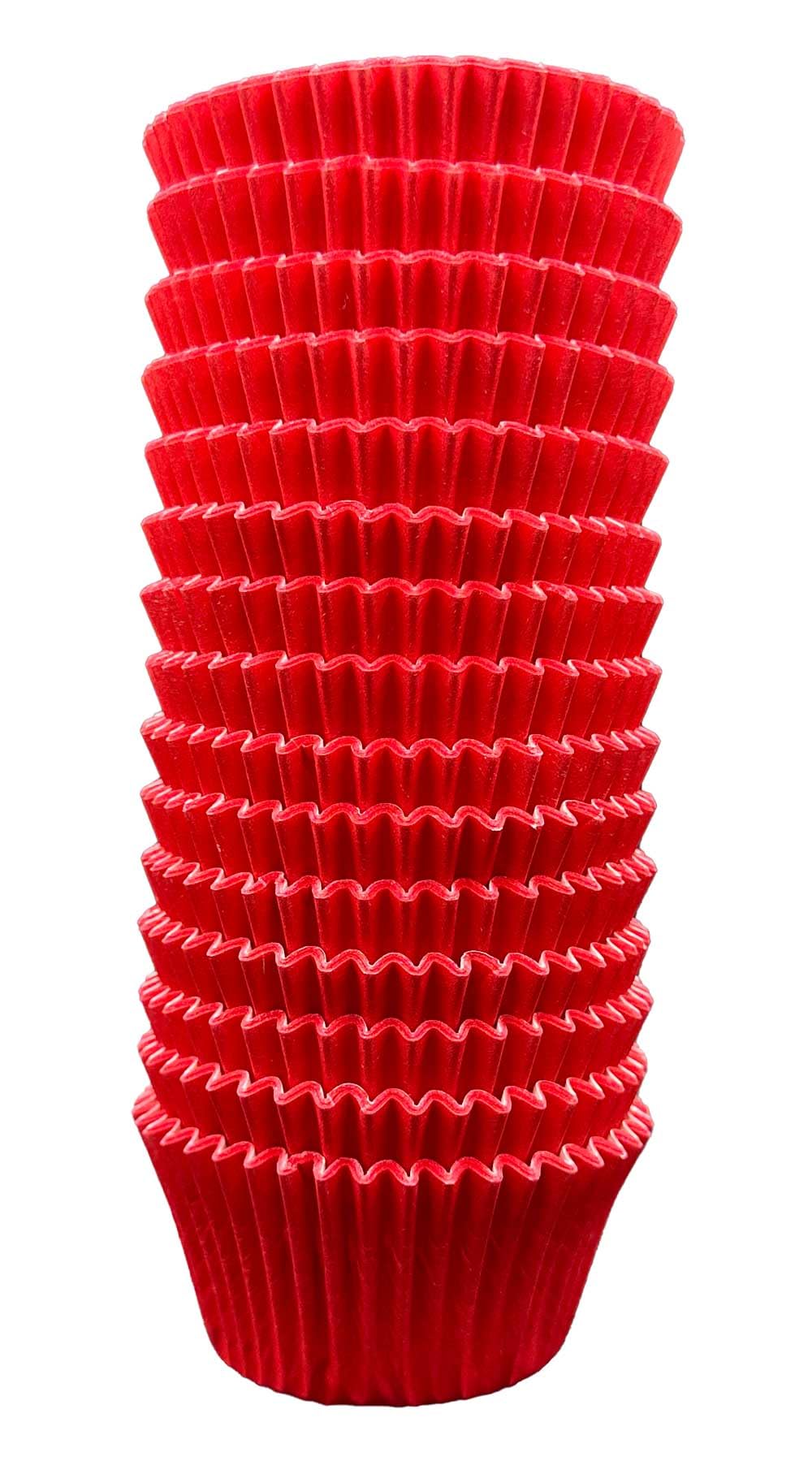 Scrumptious! 180PC Cupcake Cases - Red - 65GSM 51mm x 38mm Greaseproof Paper Baking Cases - Great for Christmas Birthday and Anniversary Party Muffins Cakes and Bakes