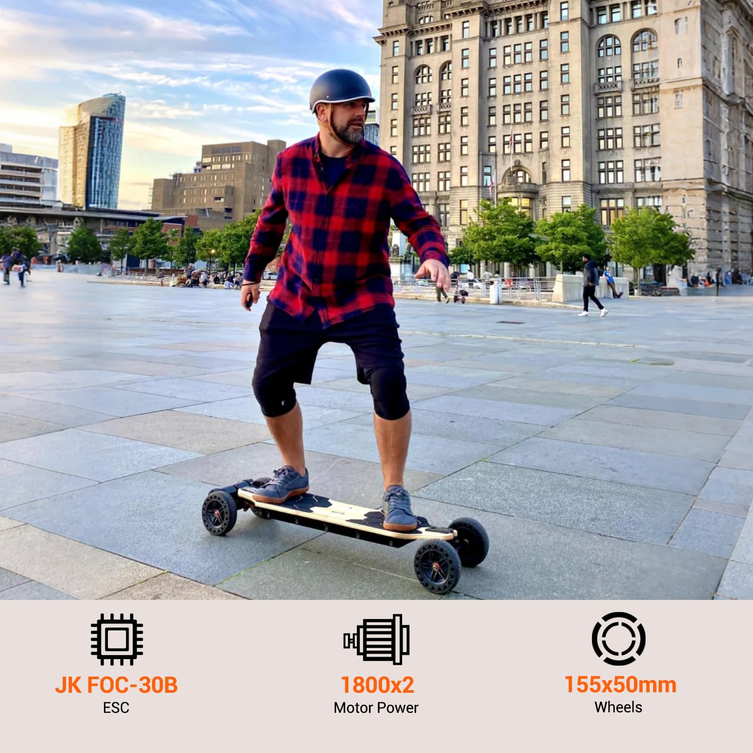 MEEPO Bamboo Series Off-Road All Terrain Electric Skateboard, Ultra-Long 20-31 Miles Range Mountain Board, Highest 28-32 MPH Top Speed,155-175mm Wheels, Professional for Adult Riders