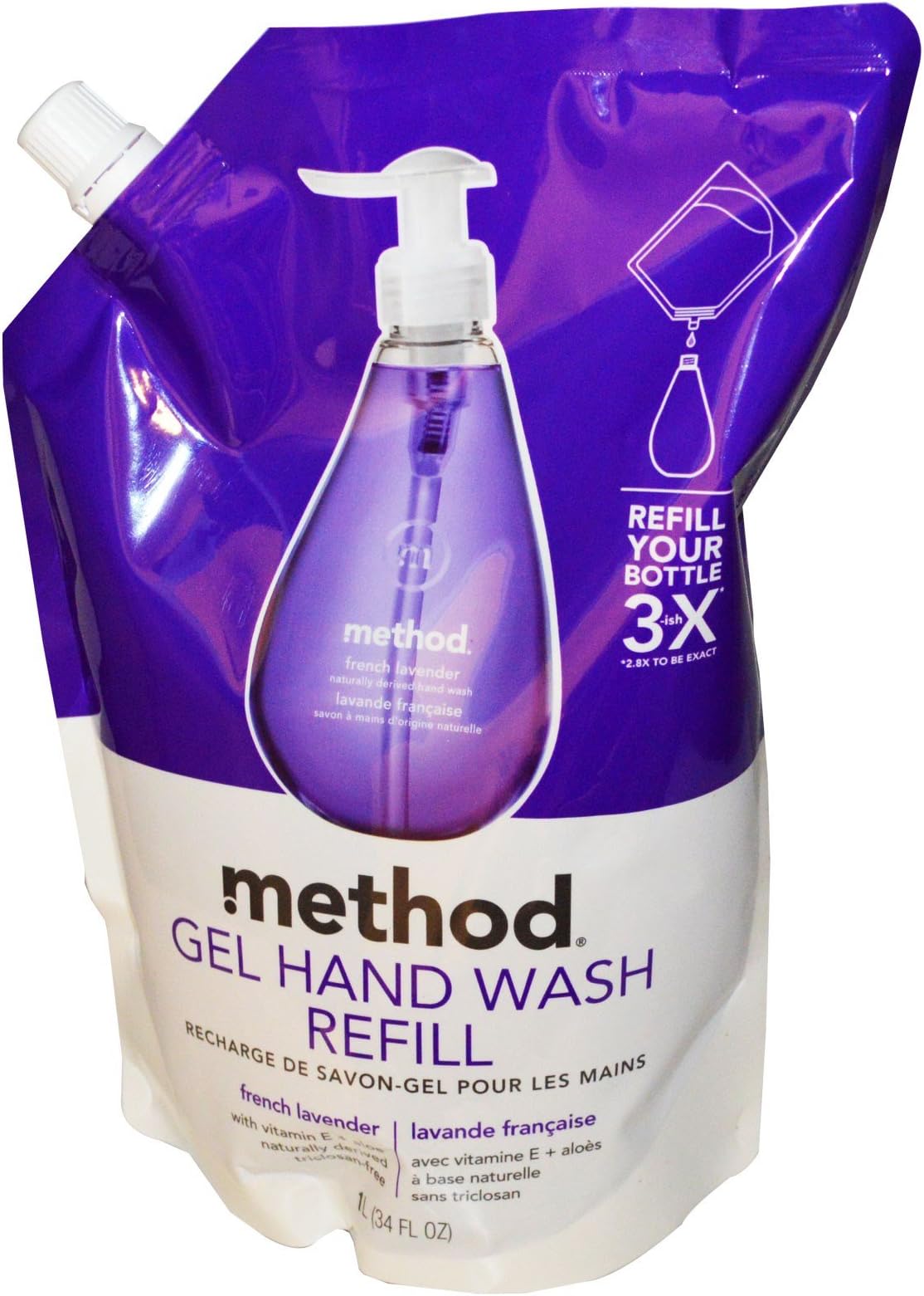 Method, Gel Hand Wash Refill, French Lavender, 34 fl oz (1 L) - 2pc