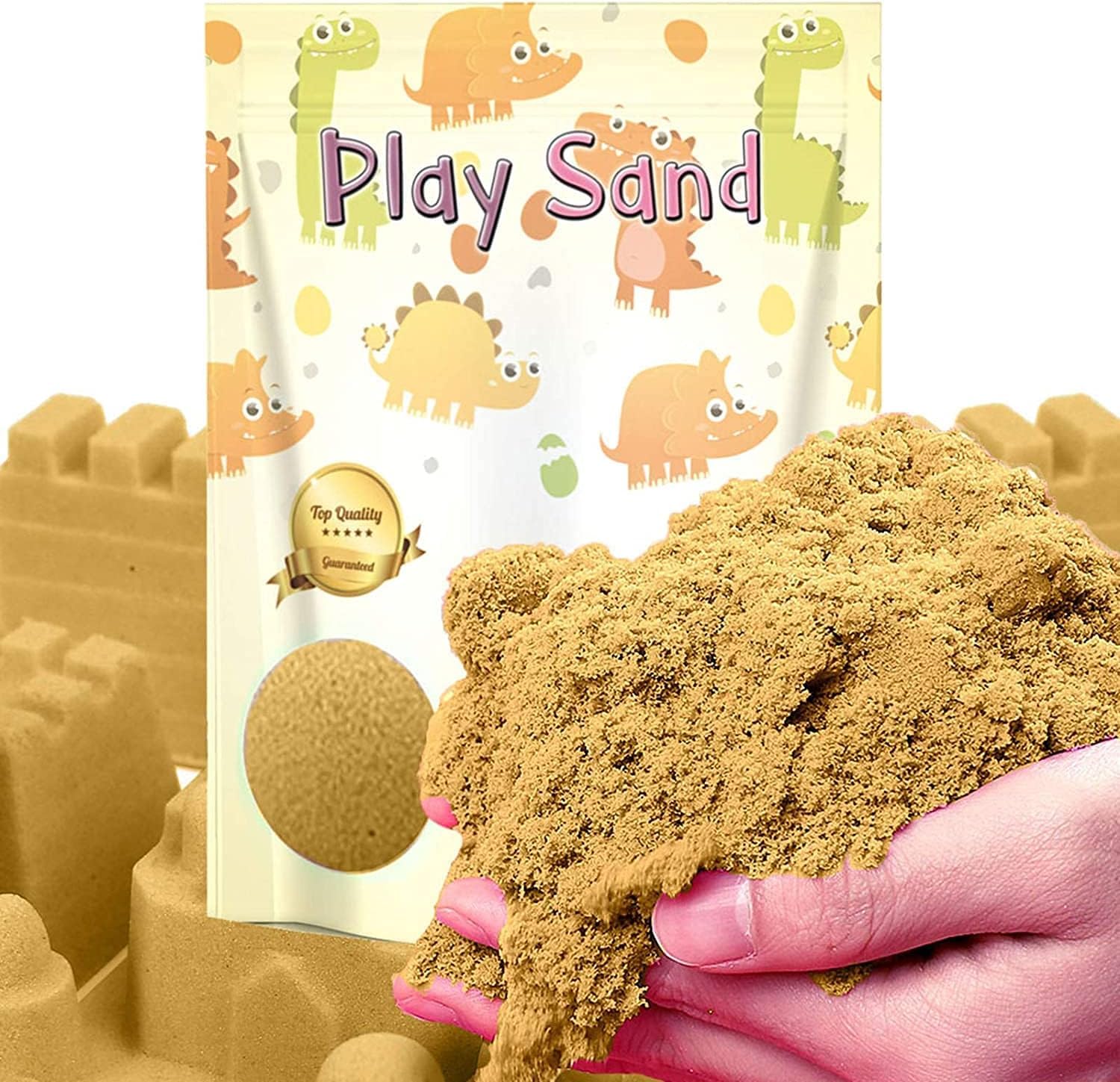 SOO Classic Sand, Moving Sand - Stretchable and Moldable - Sensory Sand for Indoor Outdoor Activity, Non-Toxic Play Sand for Kids (1KG), Natural