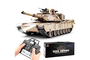 Ferthor Fun Heng Long RC Tank 1/16 Scale 2.4ghz US M1A2 Abrams Army Tank Model,Remote Control Tanks with Sound and Light,Military Tank RC All Terrain Off-Road for Adults or Military Fans Age 14+