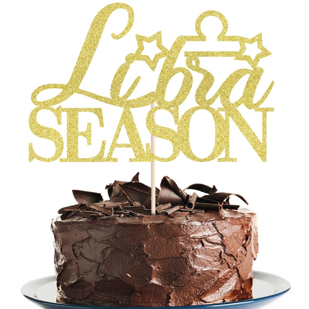 Photo 1 of Libra seasonal cake topper, Libra birthday cake decoration, Libra party decoration, Libra birthday party decoration (Gold)