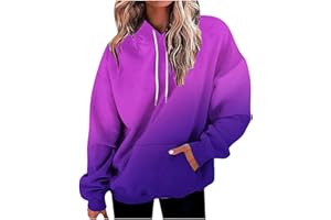 symoid Women's Hoodies 2023 Gradient Long Sleeve Casual Oversized Sweatshirts Loose Fit Drawstring Trendy Pullover Tops