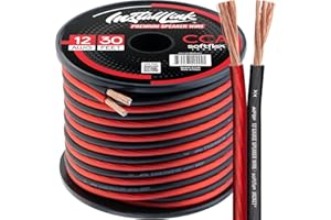 Install Link 12 AWG Gauge Speaker Wire Cable (30 Feet) Stereo, Car or Home Theater, CCA