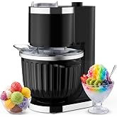 Ice Cream Maker &amp; Shaved Ice Machine, 2-in-1 Slushie Machine | 2-Qt Ice Cream Machine for Making Gelato, Sorbet, Flavored Slushie and Frozen Yogurt, Quick Mode Switch