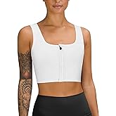LEINIDINA Chest Binder Tomboy Transgender FTM Square Collar with Front Zipper Binder Bra Tank Top