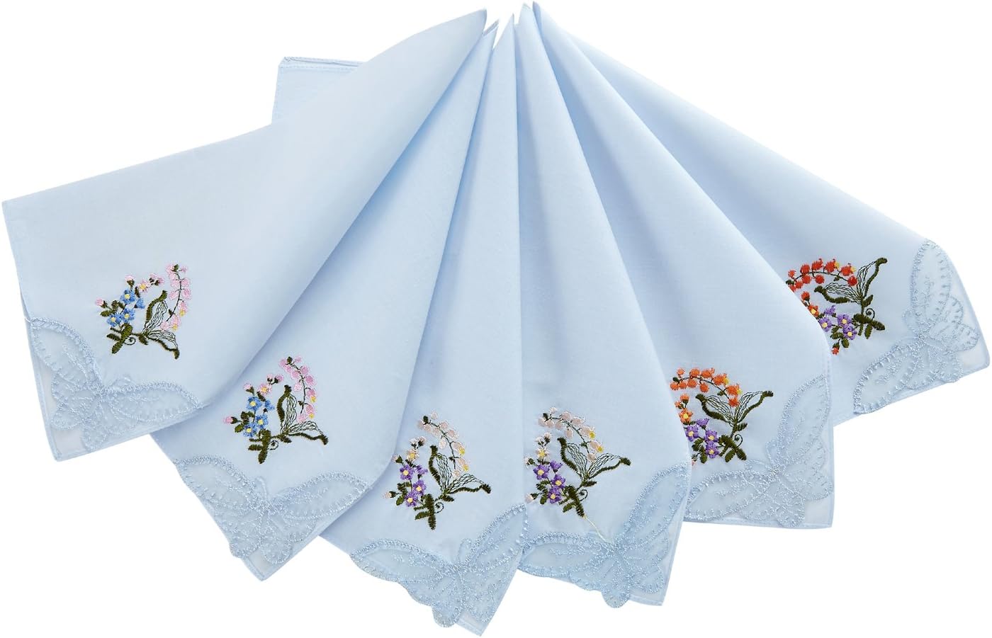 Hankytex Colored Embroidered Cotton Handkerchiefs …