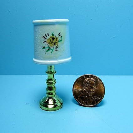 Amazon Com Dollhouse Miniature Metal Table Lamp With Floral