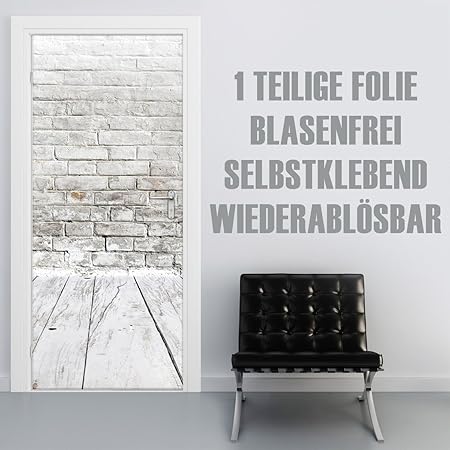 XXL-Tapeten Türtapete selbstklebend TürPoster Dirty Brick im Format 90x210cm - Türfolie Klebefolie von Trendwände