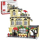 City Restaurant Building Block Set- Compatible with Lego City Buildings House, Creator House Experts Assembly Square Building