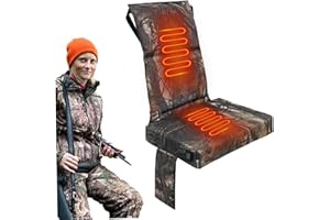 Heated Hunting Seat with Backrest 3-Gear Temperature Heated Hunting Chair Self-Supporting Water-Resistant Tree Stand Seat Cus