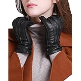 YISEVEN Women's Deerskin Leather Gloves Hand Sewn