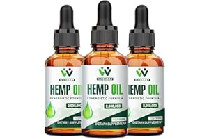 WACHRAY (3 Pack) Hemp Oil Drops for Pain Relief, Skin, Anxiety - 2,000,000 Maximum Strength Organic High Potency Hemp Tincture - with C02 Extraction, Vegan, Non-GMO