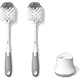 OXO Tot Bottle Brush with Nipple Cleaner and Stand – Gray, 2-Pack