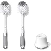 OXO Tot Bottle Brush with Nipple Cleaner and Stand – Gray, 2-Pack