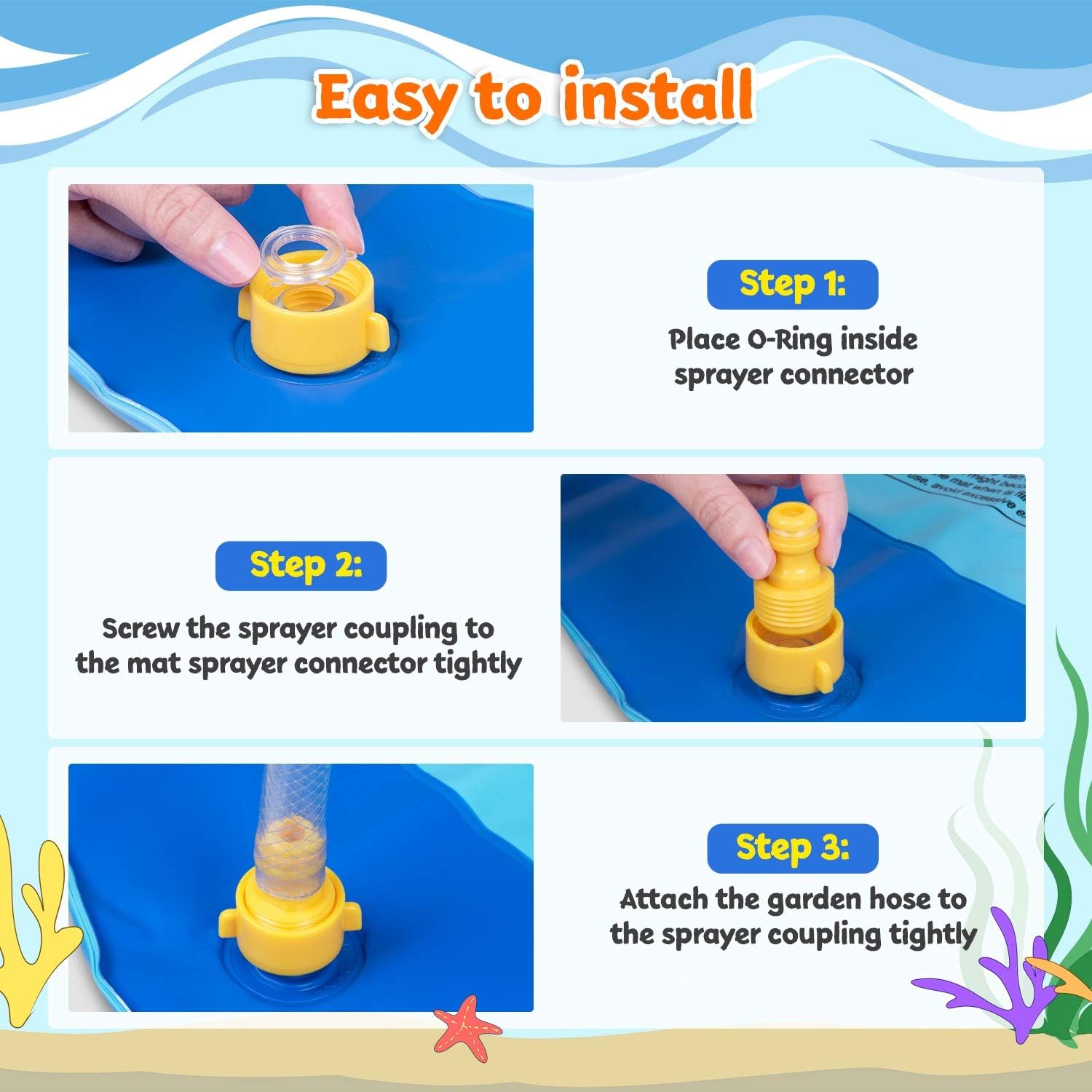 Obuby Sprinkle & Splash Play Mat, Sprinkler for Kids,Upgraded 68' Summer Outdoor Water Toys Wading Pool Splash pad for Toddlers Baby, Outside Water Play Mat for 1-12 Years Old Children Boys Girls: Toys & Games